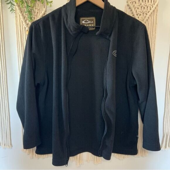 DRAKE Youth Camp Fleece Full Zip Pullover Black Size 12 - Picture 3 of 13